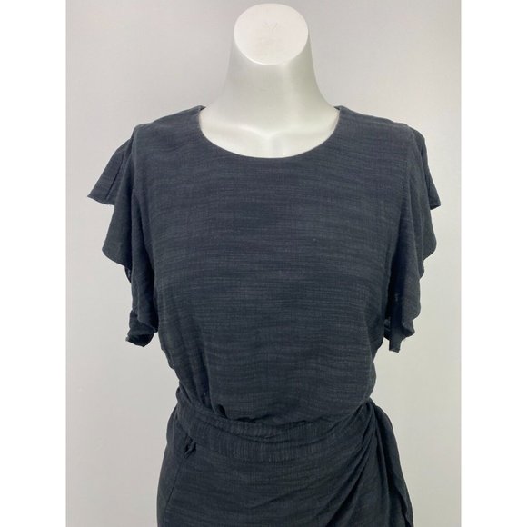 Decjuba Size 10 Women's Semi Wrap Dress Flutter Sleeve Hem - Picture 2 of 12